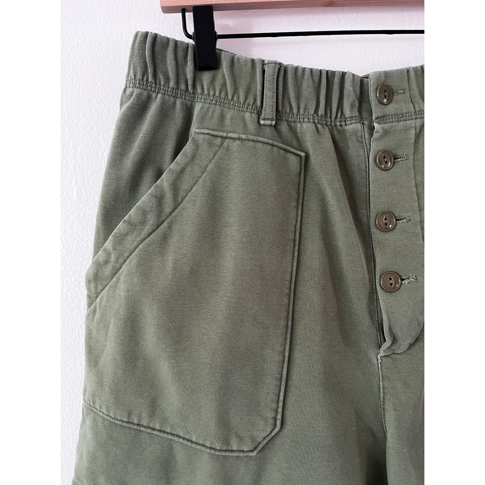 Alex Mill Ambrose Cotton Fleece Shorts in Army Green High Rise size large - Picture 9 of 16